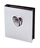 Personalized Silver Satin Heart Cover Photo Album with Free Engraving & Shipping