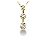 0.25CTW Bezel Set Three Stone Diamond Pendant in 14k Yellow Gold