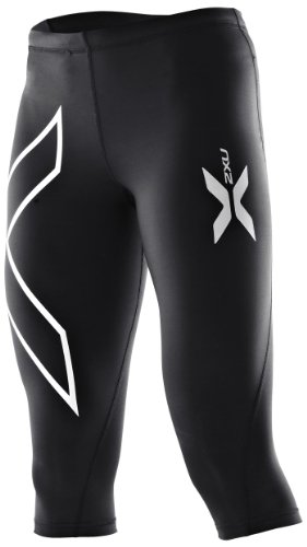 2XU Womens Thermal Compression 3/4 Tights (Black/Black, Medium)