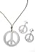 Peace-Set, Kette+Ohrringe, Silber