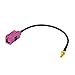 Eightwood Fakra H Pink Female Socket to SMB Plug Male RF Cable 15cm 6
