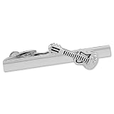 Guitar by Necktie Accessories silver silver plated tie bars