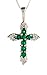 14K white gold cross with 12 round diamonds and 7