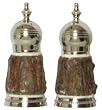 Decorative Salt and Pepper Shakers With Wood Sides