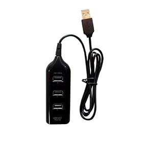 Aquarius USB Multi Hub Expansion Splitter with 4 Port - Black