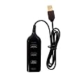Aquarius USB Multi Hub Expansion Splitter with 4 Port - Black
