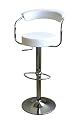 Wholesale Interiors BR0022WH Adjustable swivel bar stool white 2 Stools