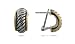 Eve's Addiction Sterling Silver Cable Hoop Earrings with Gold Accents