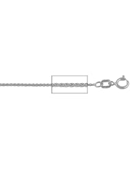 14 kt White Gold Wheat Chain Necklace 0.8mm 20 inches