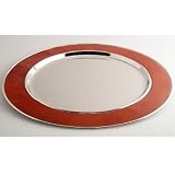 LEATHER CHARGER - SILVER AND LEATHER CHARGER/TRAY - charger plate