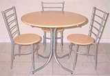 Espresso Dining Set : Round Table with 4 Chairs :: Beech and Silver :: FW010  from Fabulous Furniture
