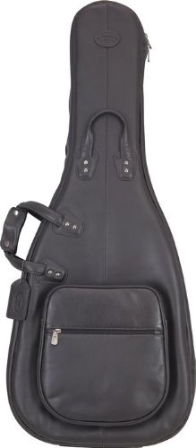 Reunion Blues Acoustic Dreadnought Guitar Gig Bag, Black Fabric Gunmetal Hardware