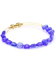 Alex and Ani "Bangle Bar Color Palette" Sapphire Luxe Yellow-Gold Expandable Bracelet