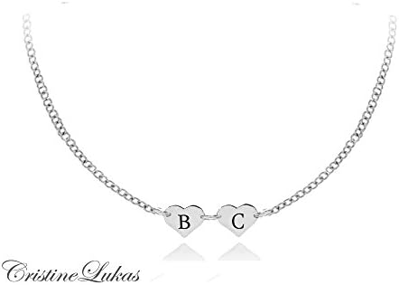 10K White Gold Personalized Couples Initial Necklace - Customize It with Your Initials