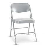 Steel Folding Chairs with Padded Seat, Gray, 4 per Carton
