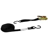 1 x 16' Ratchet Strap w  Vinyl Coated S-Hook (Black) by US Cargo Control
