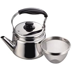 【クリックで詳細表示】パール金属 暮らしにFit ステンレス製 広口ケットル 1.6L 茶こしアミ付 H-9473
