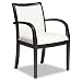 Traditional Visitor Chair in Mahogany Finish with Black Leather Seat - Seating (Espresso)