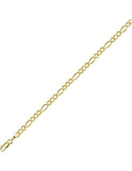 10K Yellow Gold 4.0mm Diamond Cut Royal Figaro Link Bracelet with Lobster Clasp