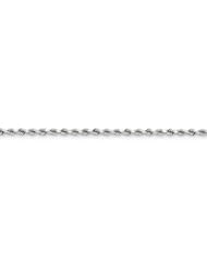 14k White Gold 8in 2.5mm Handmade Diamond Cut Rope Chain. Metal Wt- 3.81g