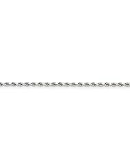 14k White 20in Gold 2.5mm Handmade D/C Rope Necklace Chain. Metal Wt- 9.44g
