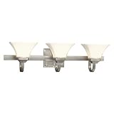 Minka Lavery Agilis 6813-84 Glass Reversible 3-LT 300w (8H x 32W) Vanity Lighting in Nickel