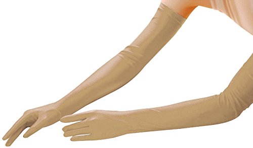 EPYA Women's Long Satin Elbow Five Finger Gloves Bridal Wedding Party