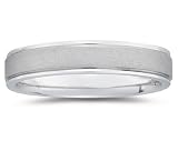 5 mm Brushed Center Comfort-Fit Men's Wedding Band in 14k White Gold