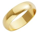 9ct Yellow Gold Ladies 5mm Heavy D-Shape Wedding Ring