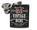50th Birthday Gift Flask Vintage Dude