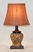 Small Oval Taupe Embossed Accent Table Lamp