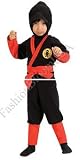 Black Ninja Boy Outfit Kids Halloween Samurai Warrior Dragon Uniform Toddler Childrens Costume
