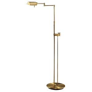 Holtkoetter Halogen Floor Lamp with Side-Line Dimmer, Antique Brass by Holtkoetter
