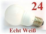 24 LED Birne E27 Echt Weiss Leuchtmittel E-27 230V Tageslicht