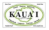Kauai, Hawaii, Vinyl Surfing Decal Bumper Sticker for Cars, Trucks, Notebooks (Tunnels, Pinetrees, Hanalei Bay, Poipu Beach, Longhouse, Acid Drop, Salt Pond)