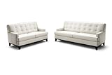 IMAGE OF Adair White Leather Modern Sofa Set
