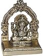 God Ganesha Brass Sitting Statue Sculpture 3.75 x 2 x 5 inches