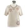 Alfred Dunner Painted Desert Vneck Top Stone S