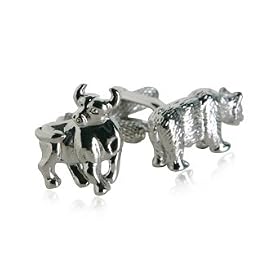 Bull & Bear Cufflinks with Presentation Box