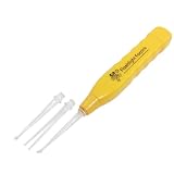 Rosallini Yellow Plastic Handle White LED Light Earpick Ear Pick Wax Remover