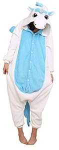 WOWcosplay Cosplay Halloween Romper Costume Party Pajamas Unisex Kigurumi Blue Unicorn L