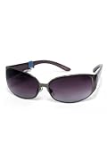 NINE WEST Sunglasses Rectangle Silver Metal Frame and Plastic Arms - B001F0S48O
