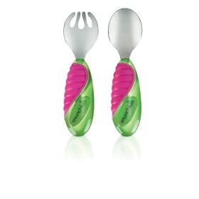 Munchkin Mighty Grip Fork and Spoon (Colours May Vary)