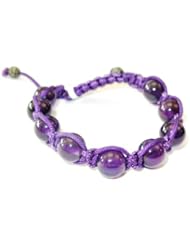 Diamond Pave Gemstone Macrame Beaded Bracelet Silver Gift Handmade Jewelry