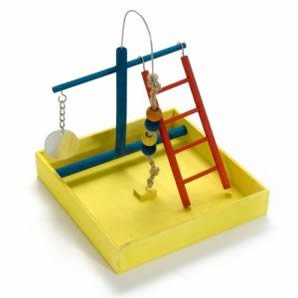JW Pet Company Wood Play Gym Small Bird Toy 9in Width x 1.75in Depth x 7.5in Ht.
