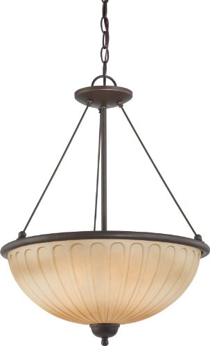 Nuvo Lighting 60/4227 Three Light Carousel Pendant with Auburn Beige Glass, Sudbury Bronze at Amazon.com