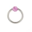 STAINLESS STEEL HOOPS WITH BALL LIGHT PURPLE WITH GLITTER Gauge: 14, Ball Size: 4.5mm, Length: 10mm Sold as a Pair