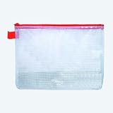 Produkt-Bild: Hetzel Mesh Bag Rei&szlig;verschlusstasche DIN A5, farblos/blau, 1300256