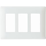 Pass & Seymour SWP263WBPCC10 Screw Less Wall Plate Plastic Sub Plate Three Gang, White