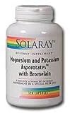 Magnesium and Potassium Asporotates 120 Caps ( with Bromelain ) Solaray